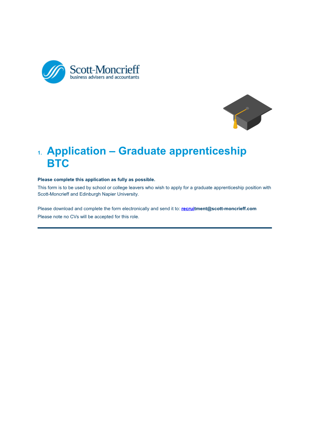 Graduate Apprenticeship Application 2018