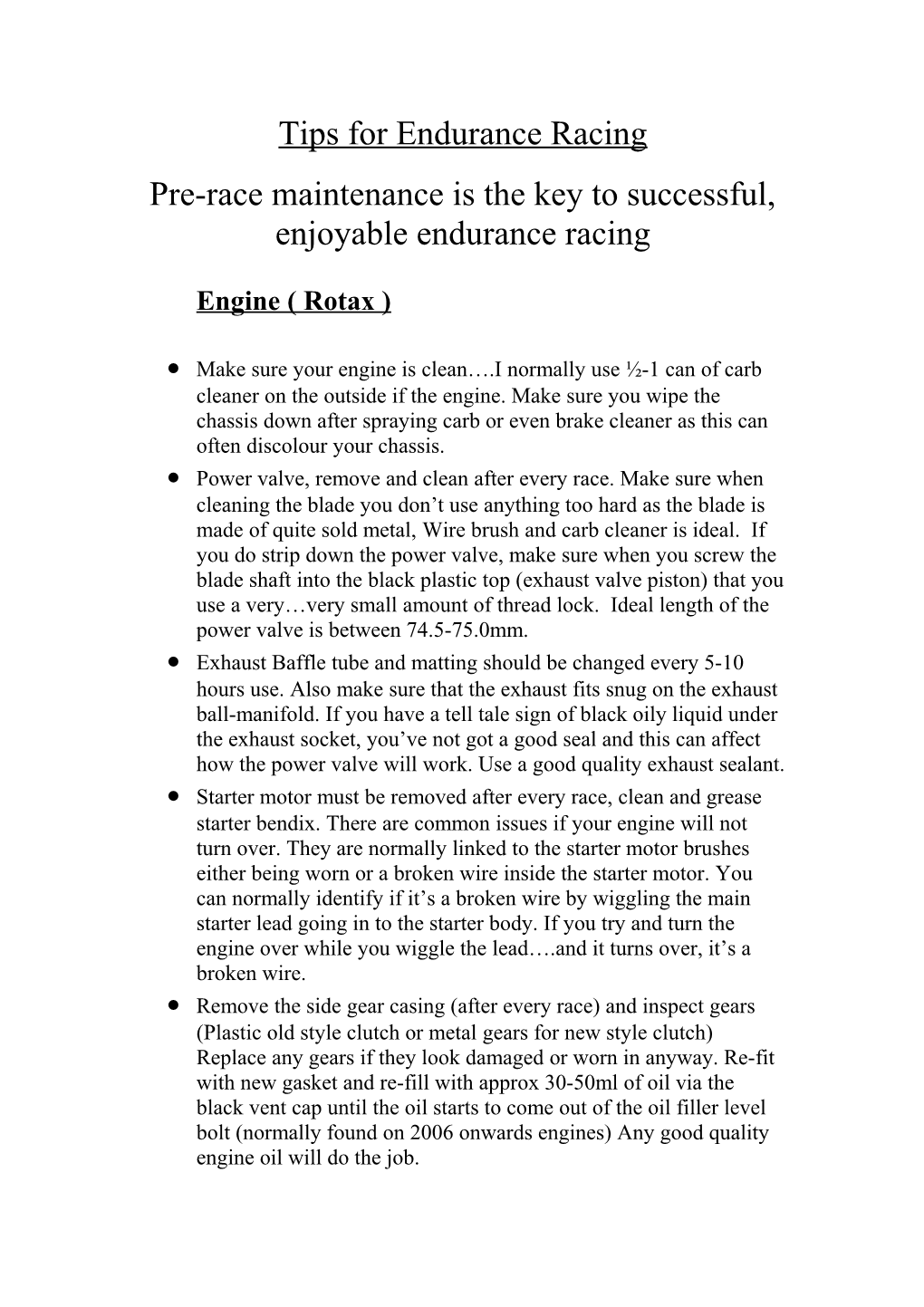 Tips for Endurance Racing