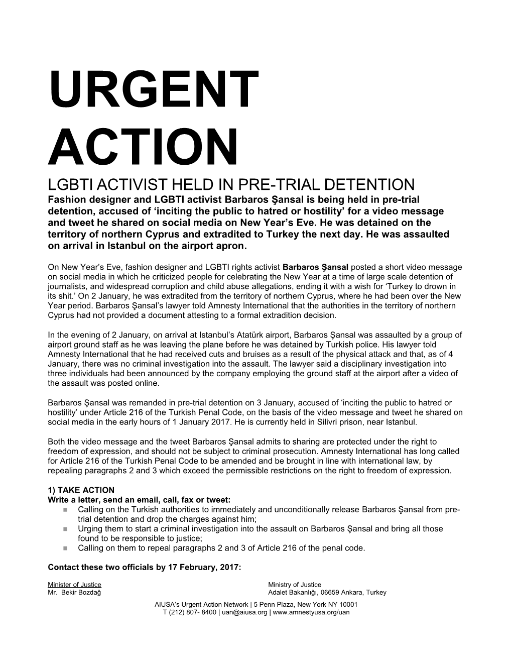 Lgbti Activist Held in Pre-Trial Detention