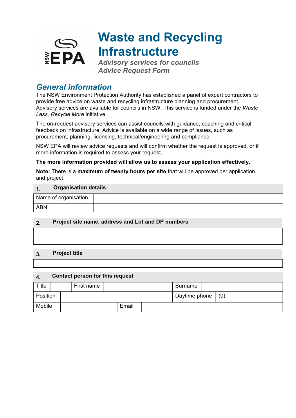 Advisory Services for Councils Advice Request Form