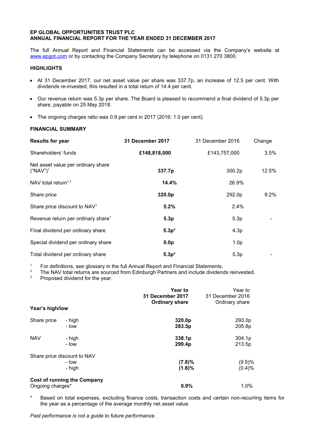 EP Global Opportunities Trust Plc