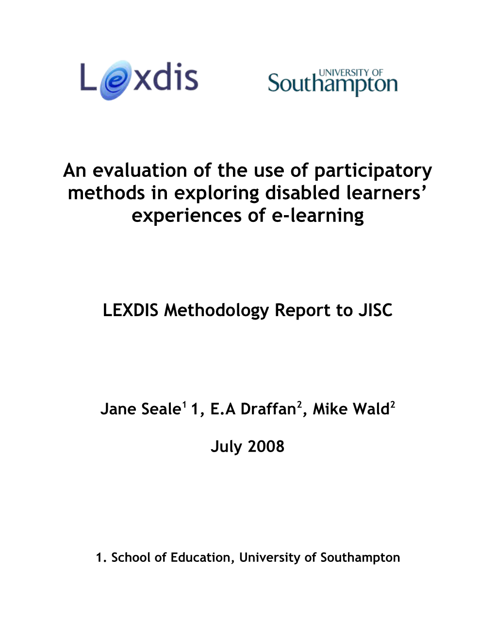 LEXDIS Methodology Report- Proposed Outline