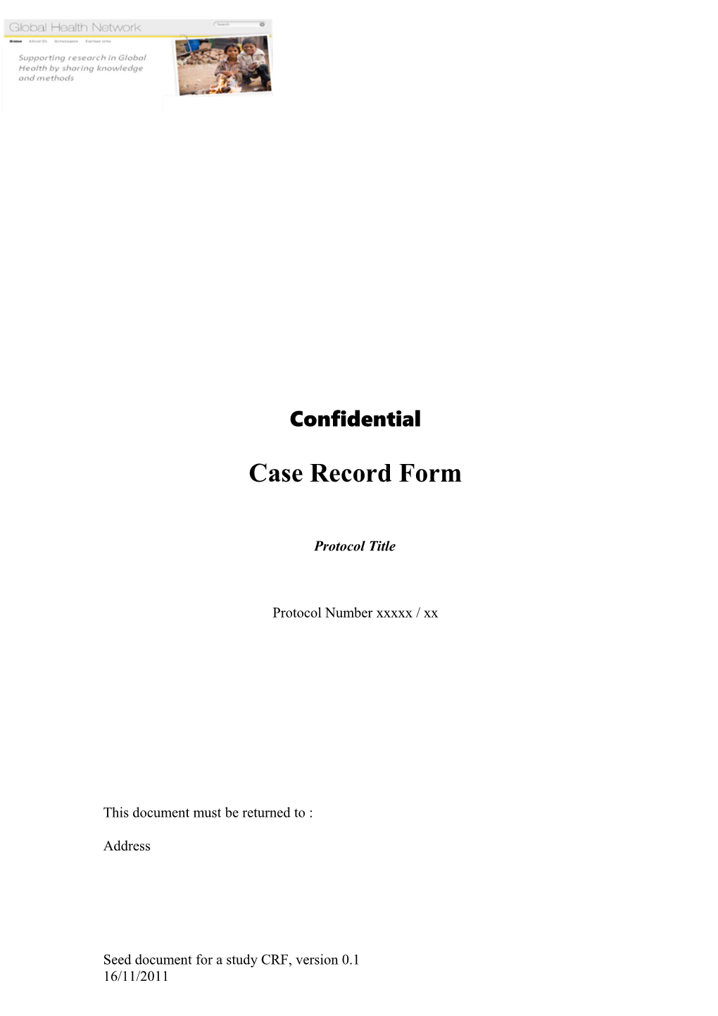 Case Record Form
