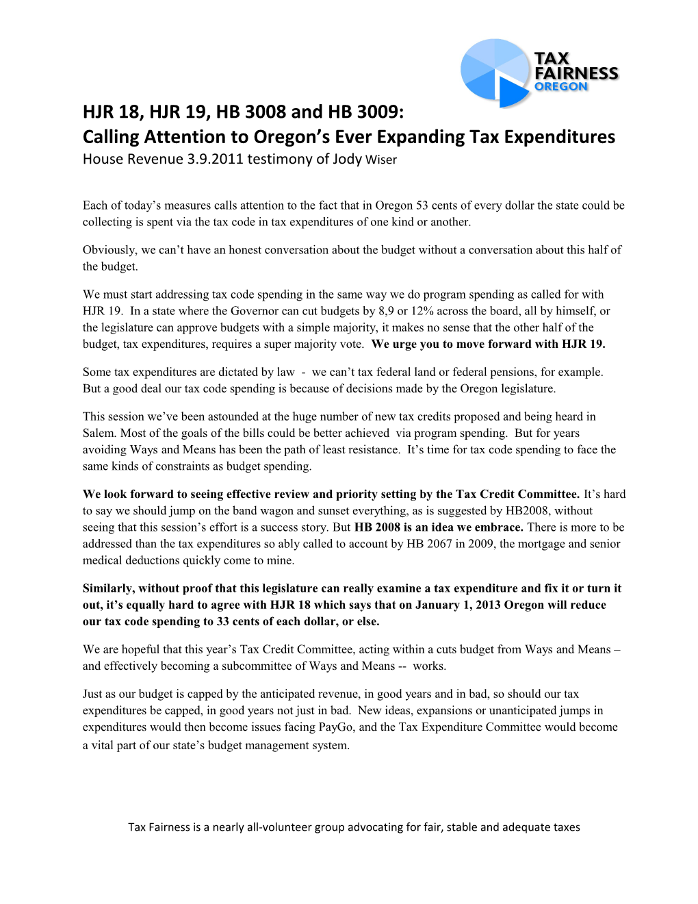 Calling Attention to Oregon S Ever Expanding Tax Expenditures