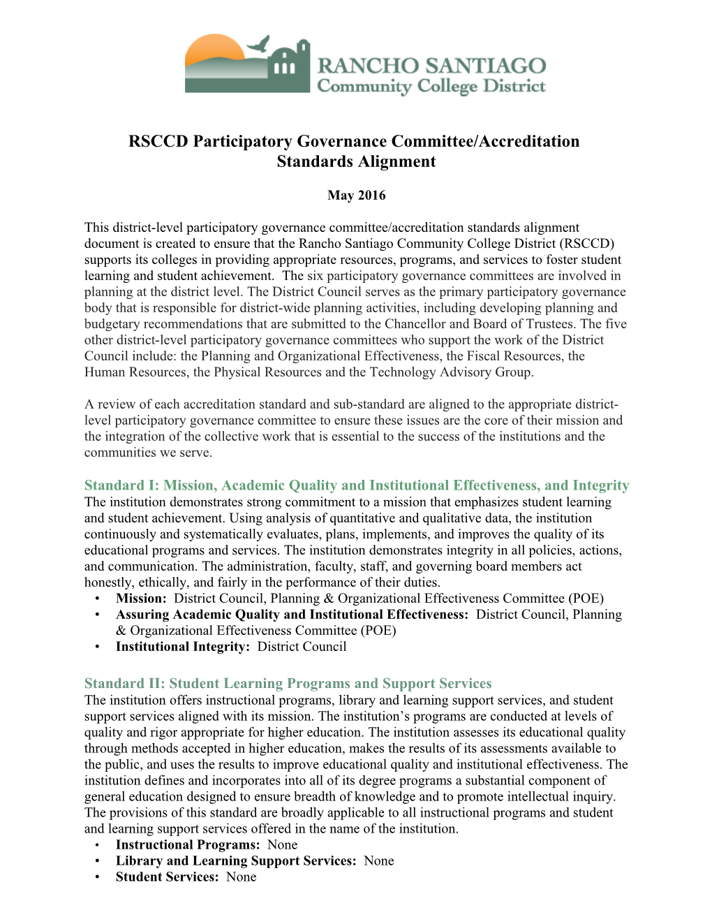RSCCD Participatory Governance Committee/Accreditation