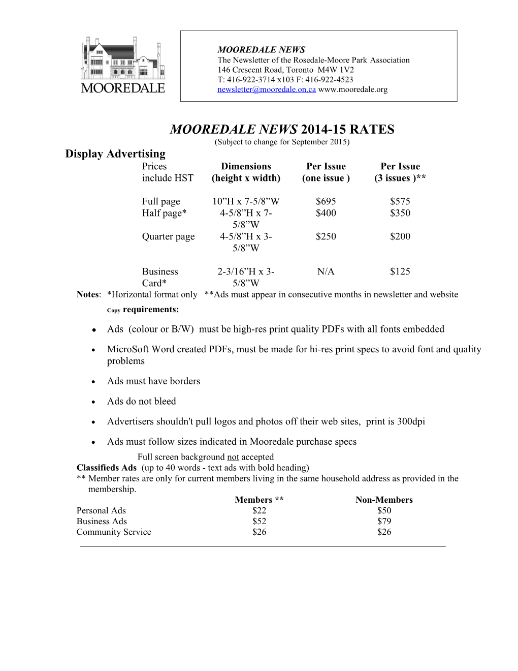 Mooredale News2014-15 Rates