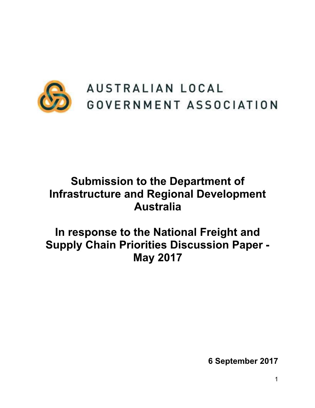 Submission to the Department of Infrastructure and Regional Development Australia