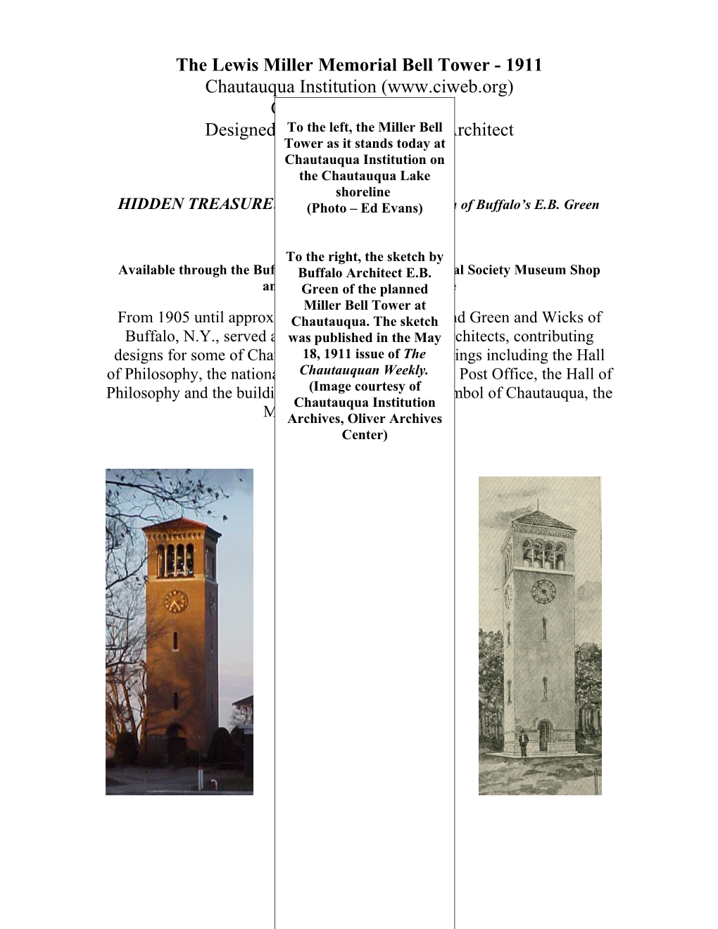 The Lewis Miller Memorial Bell Tower - 1911