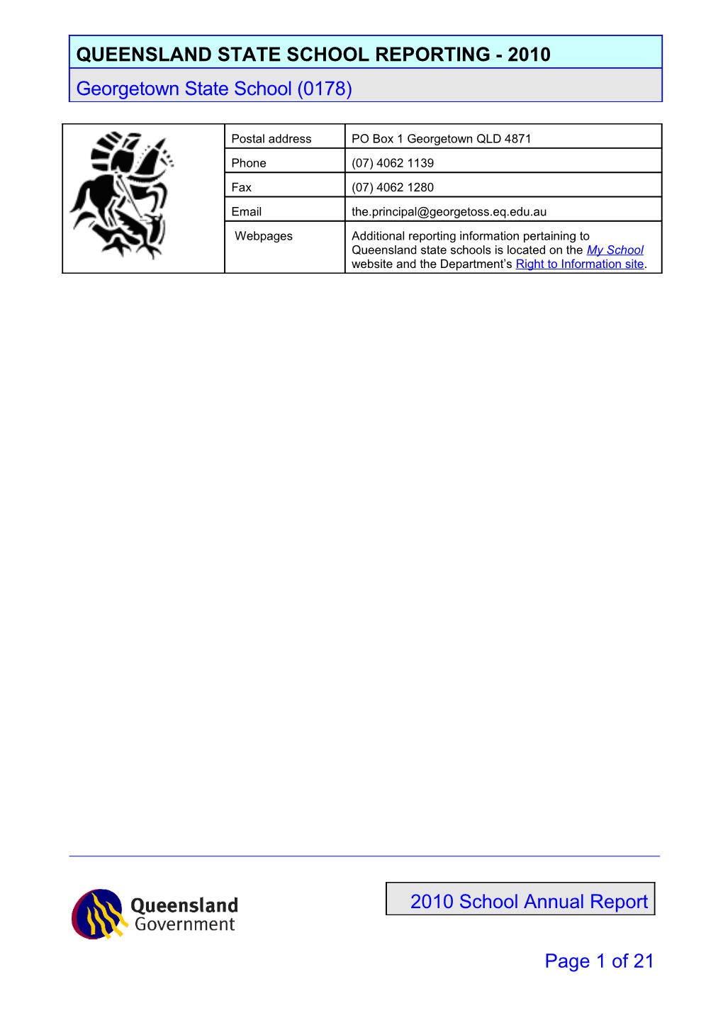 School Progress Towards Its Goals in 2010