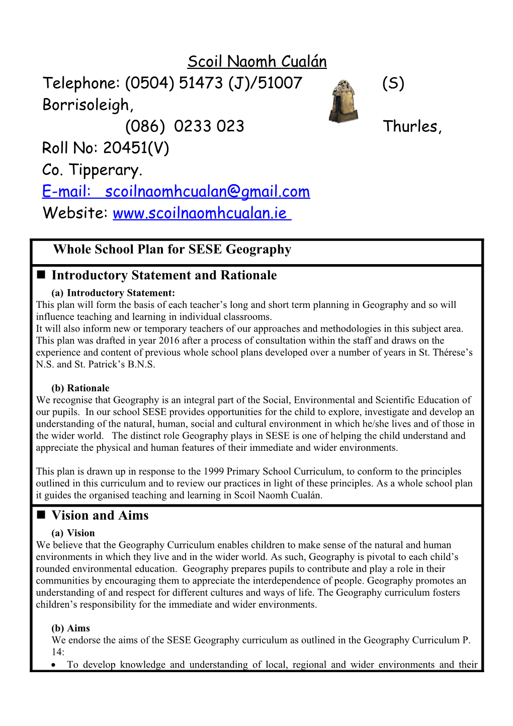 Curriculum Planning Template (Geography)