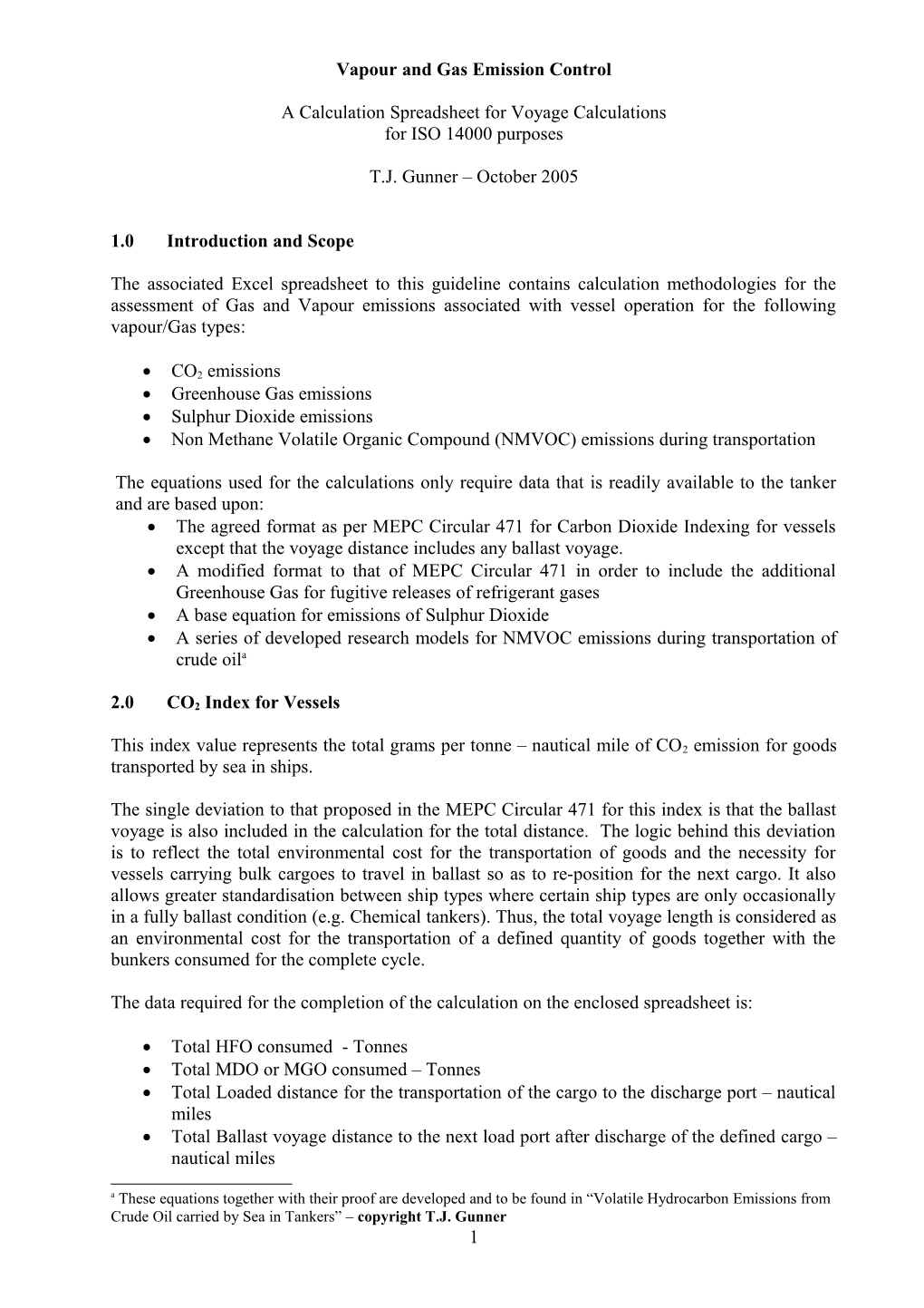 Vapour and Gas Emission Control