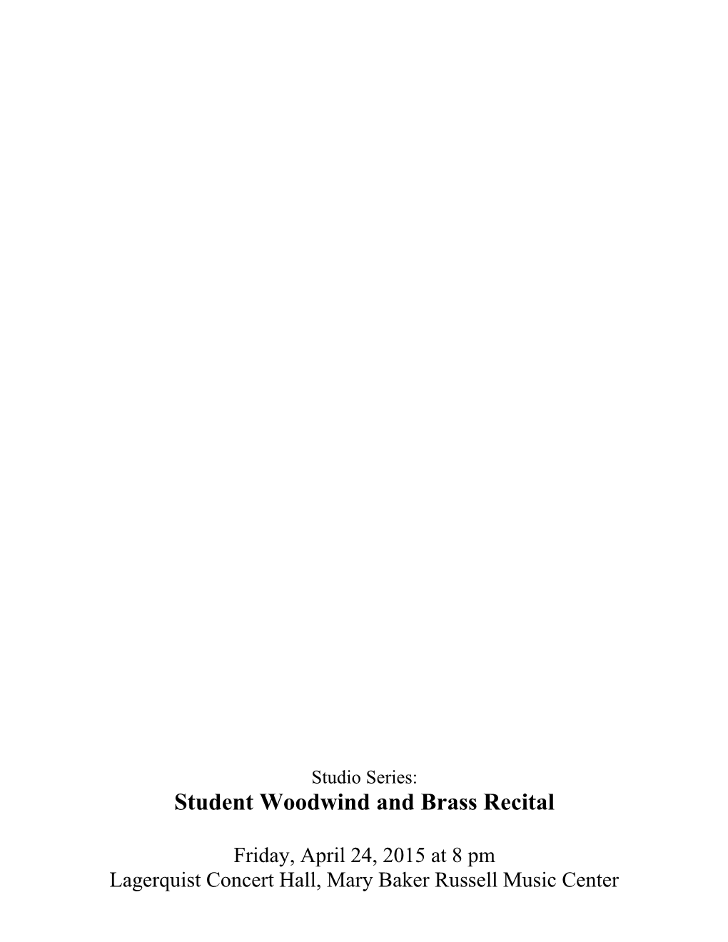Student Woodwind and Brass Recital