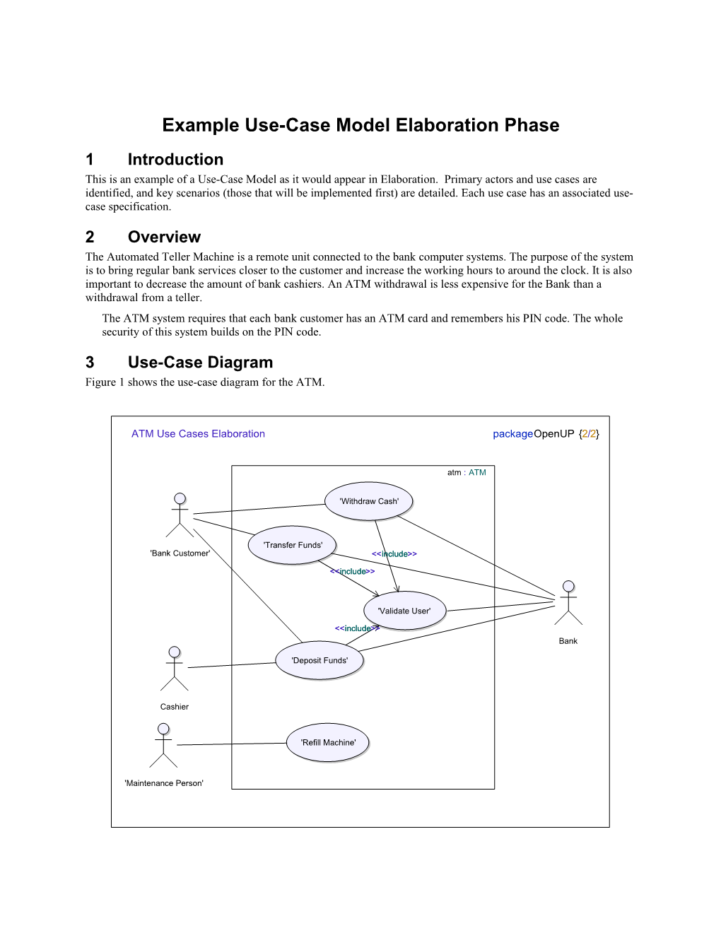 Example Use-Case Model Elaboration Phase
