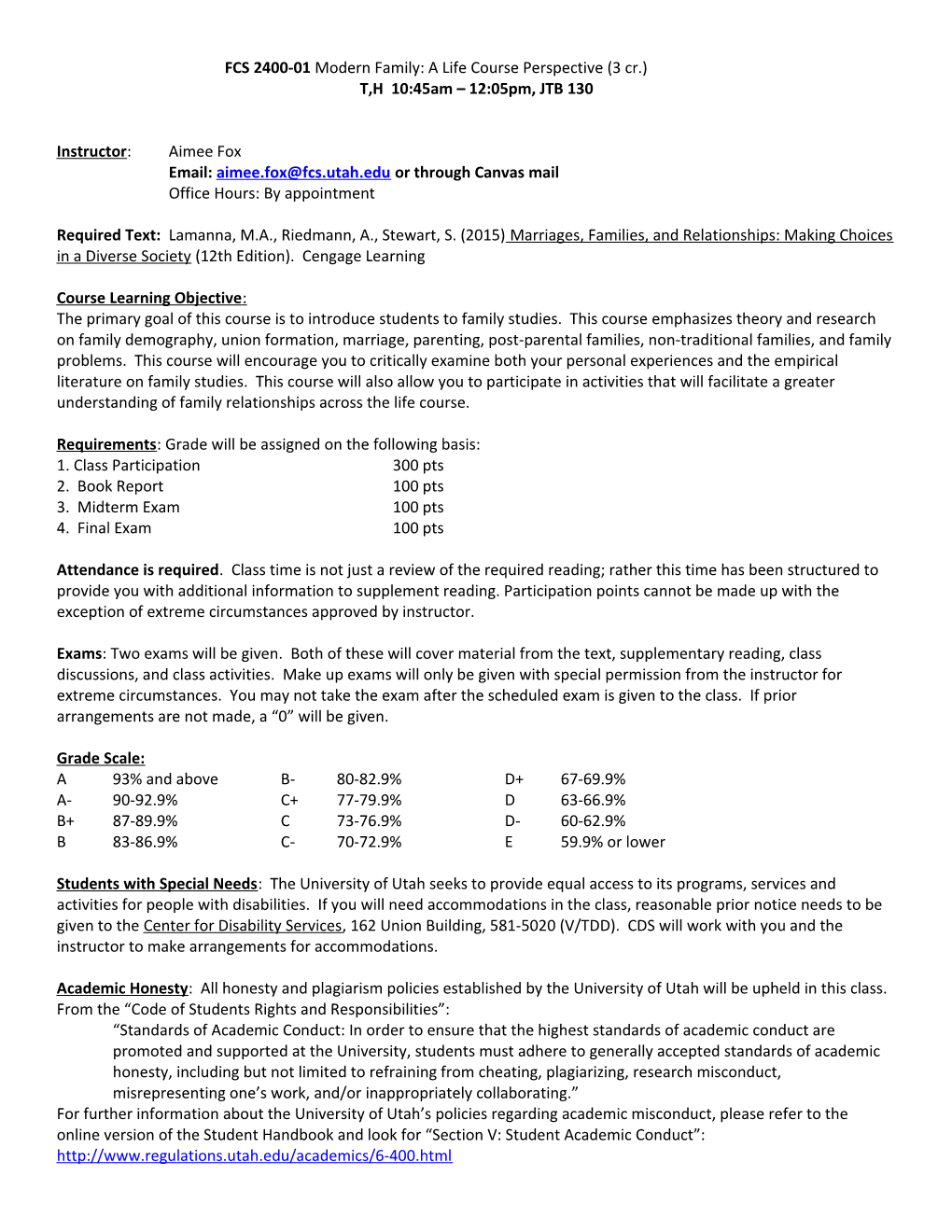 FCS 3180-002 Home, School and Community Relations (3 Cr