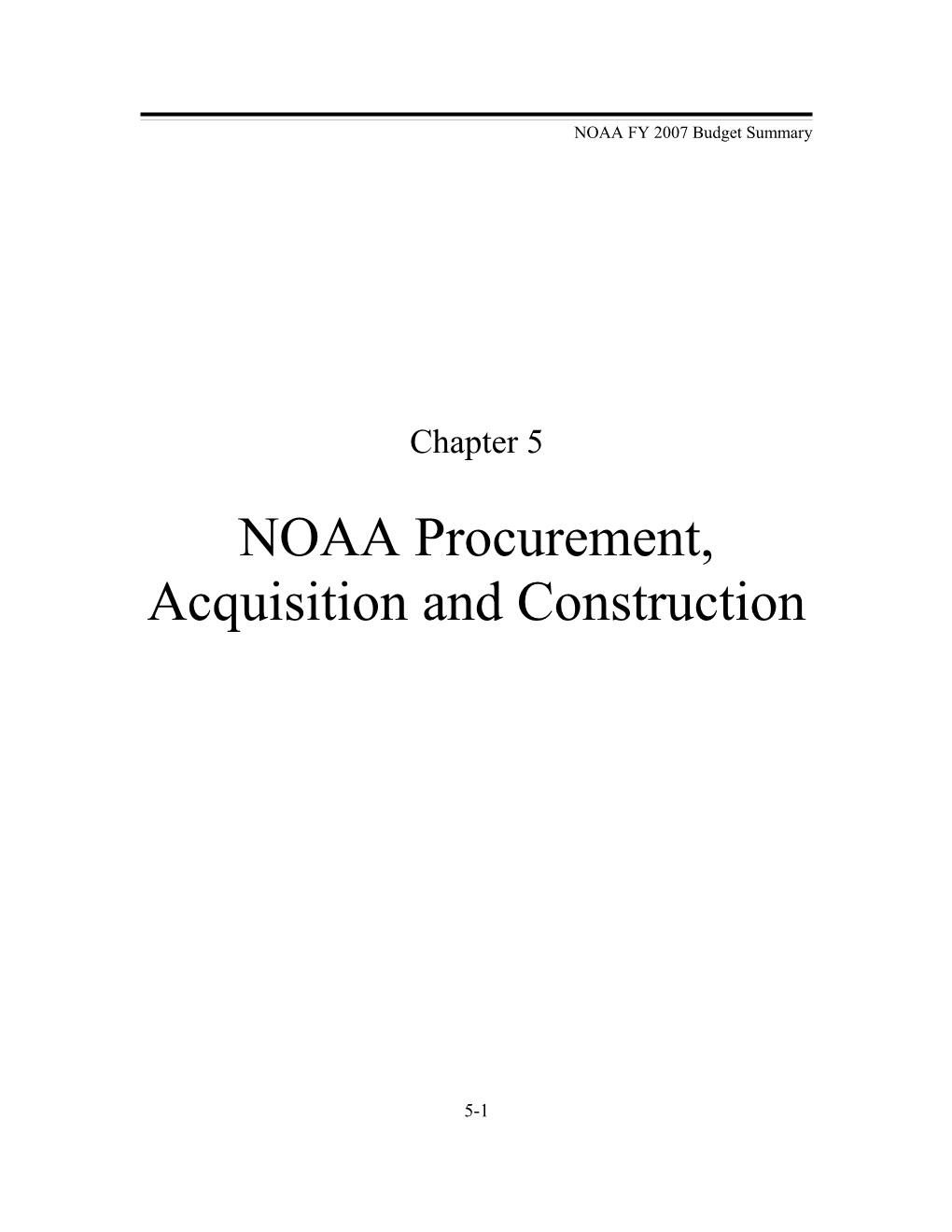 NOAA Procurement, Acquisition and Construction