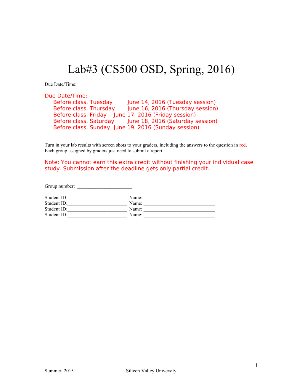 Lab#3 (CS500 OSD, Spring, 2016)