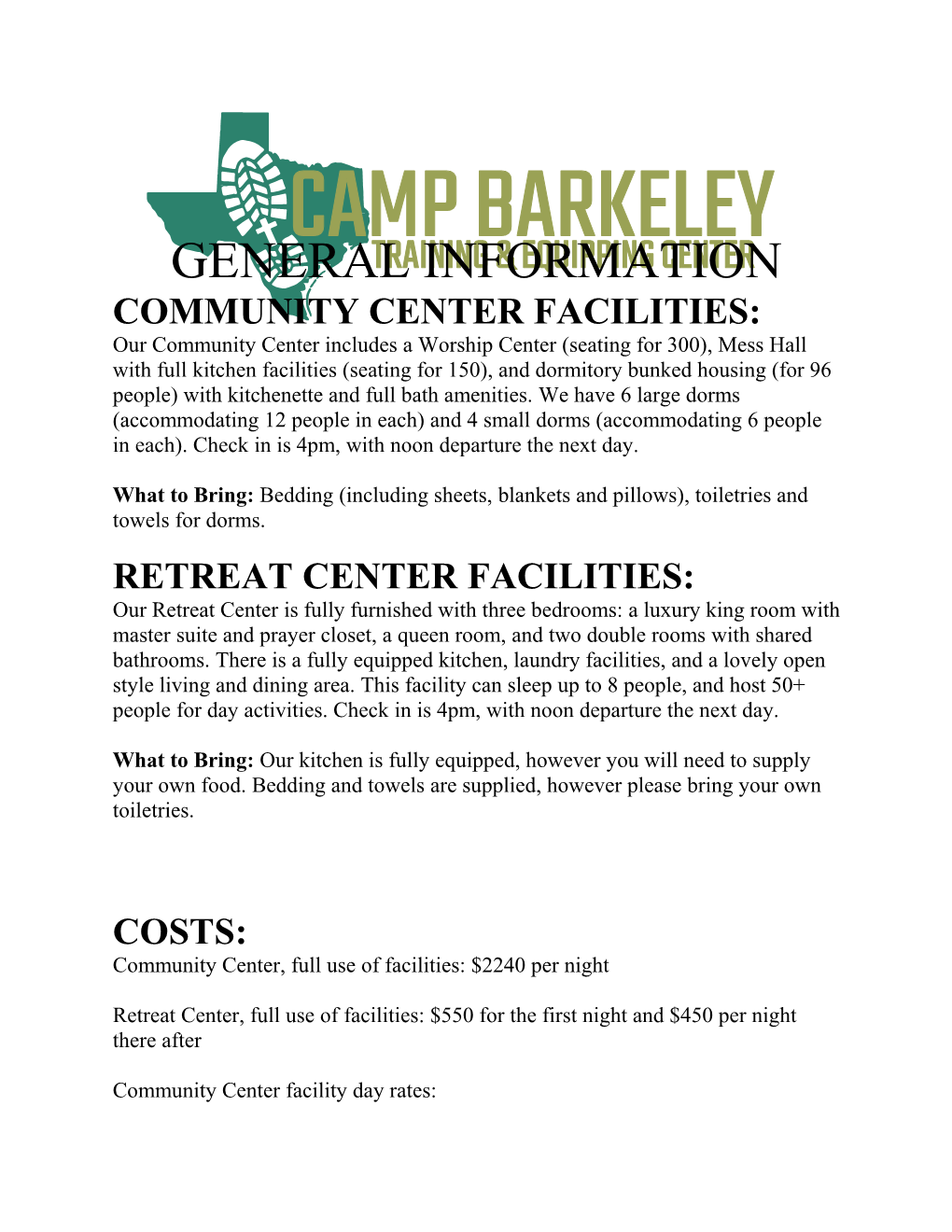 Community Center Facilities
