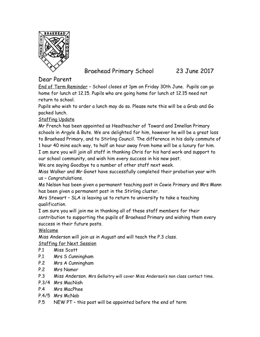 Braehead Primary School23 June 2017