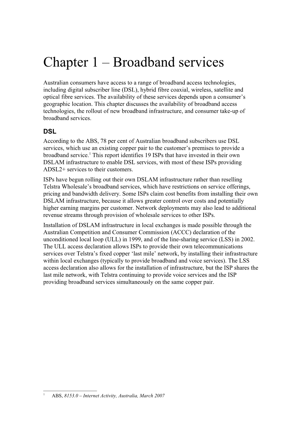 Chapter 1 Broadband Services