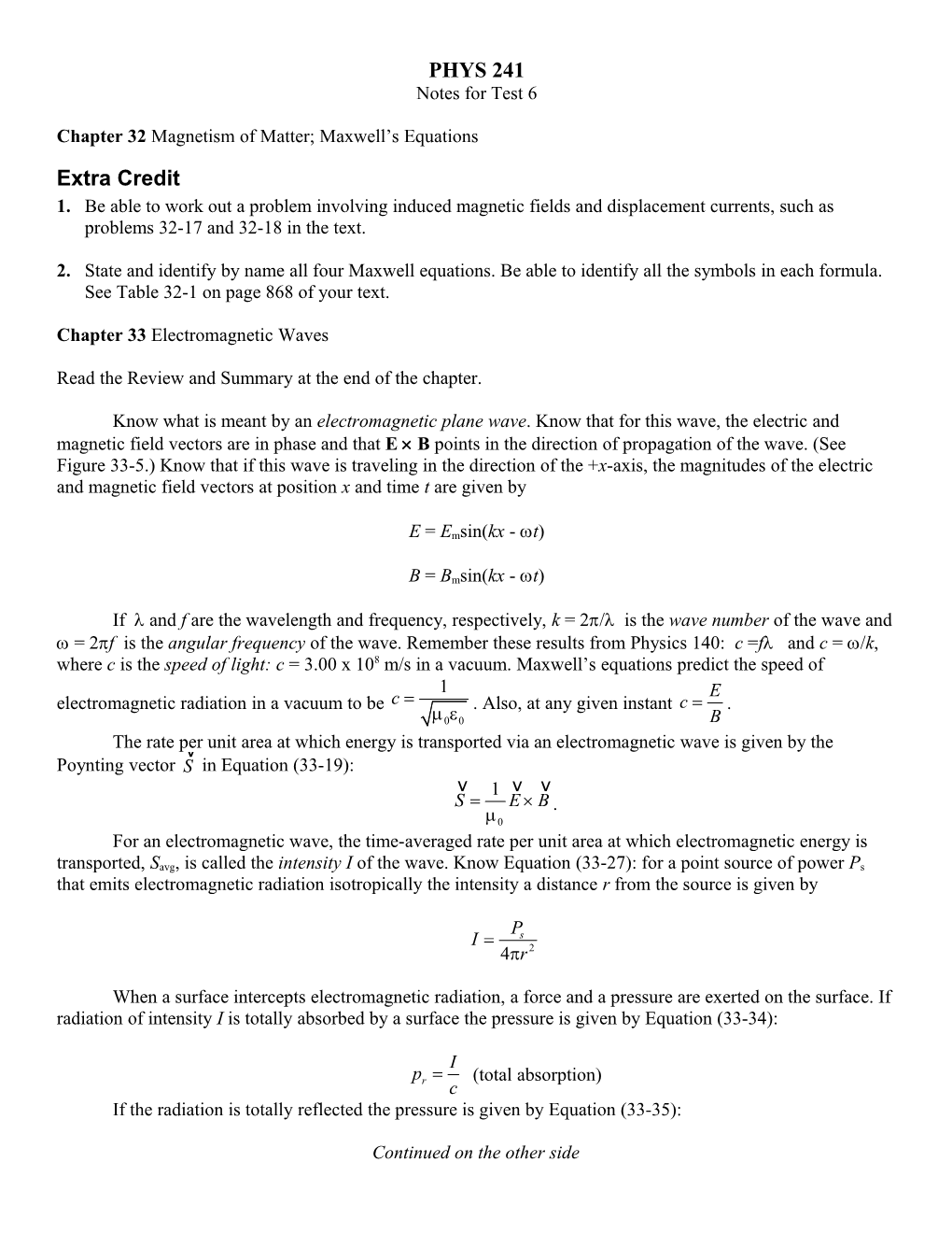 Chapter 32 Magnetism of Matter; Maxwell S Equations