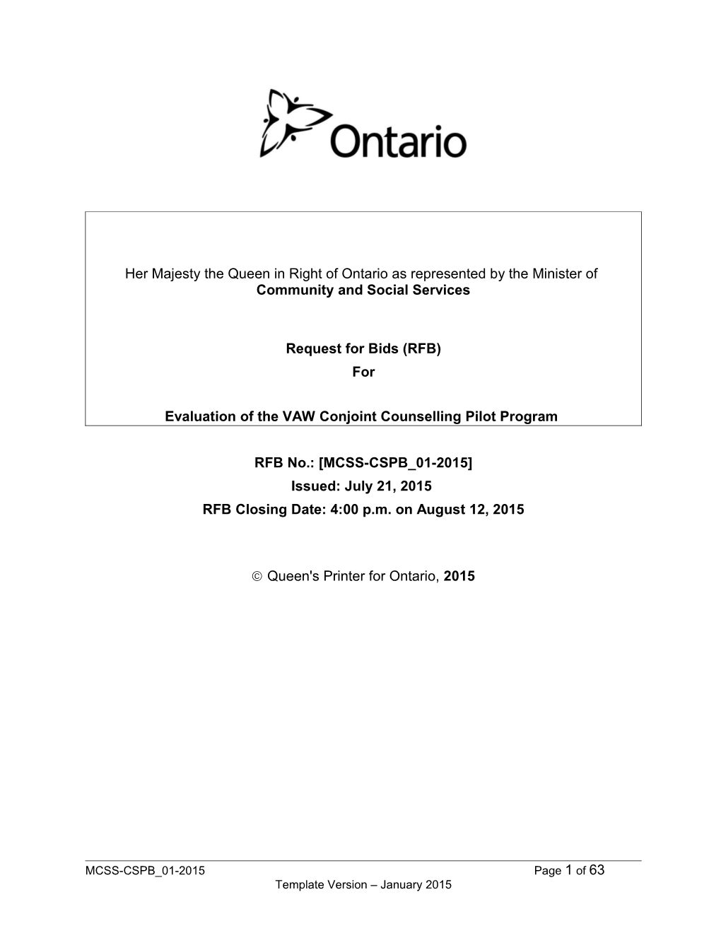 Evaluation of the VAW Conjoint Counselling Pilot Program