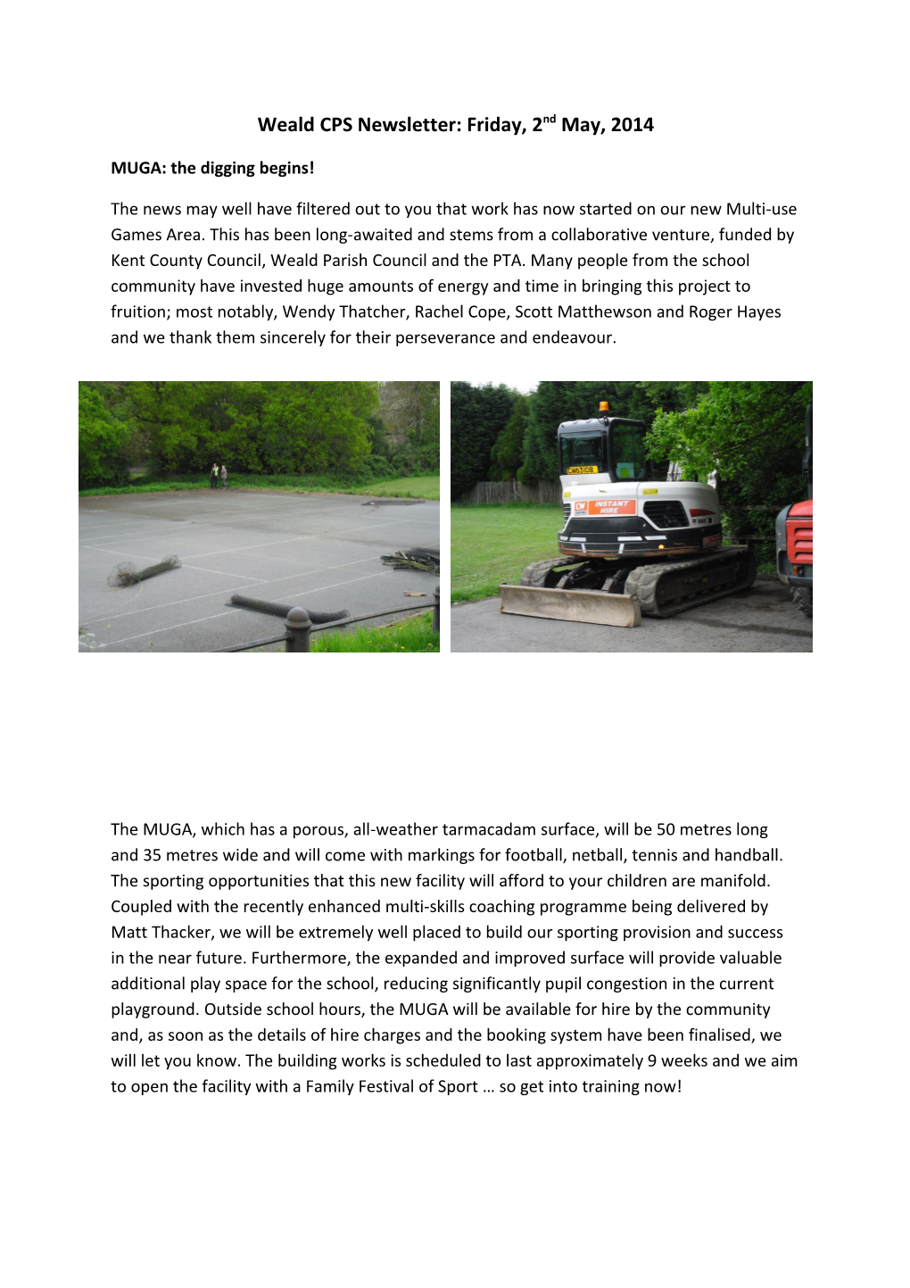 Weald CPS Newsletter: Friday, 2Nd May, 2014