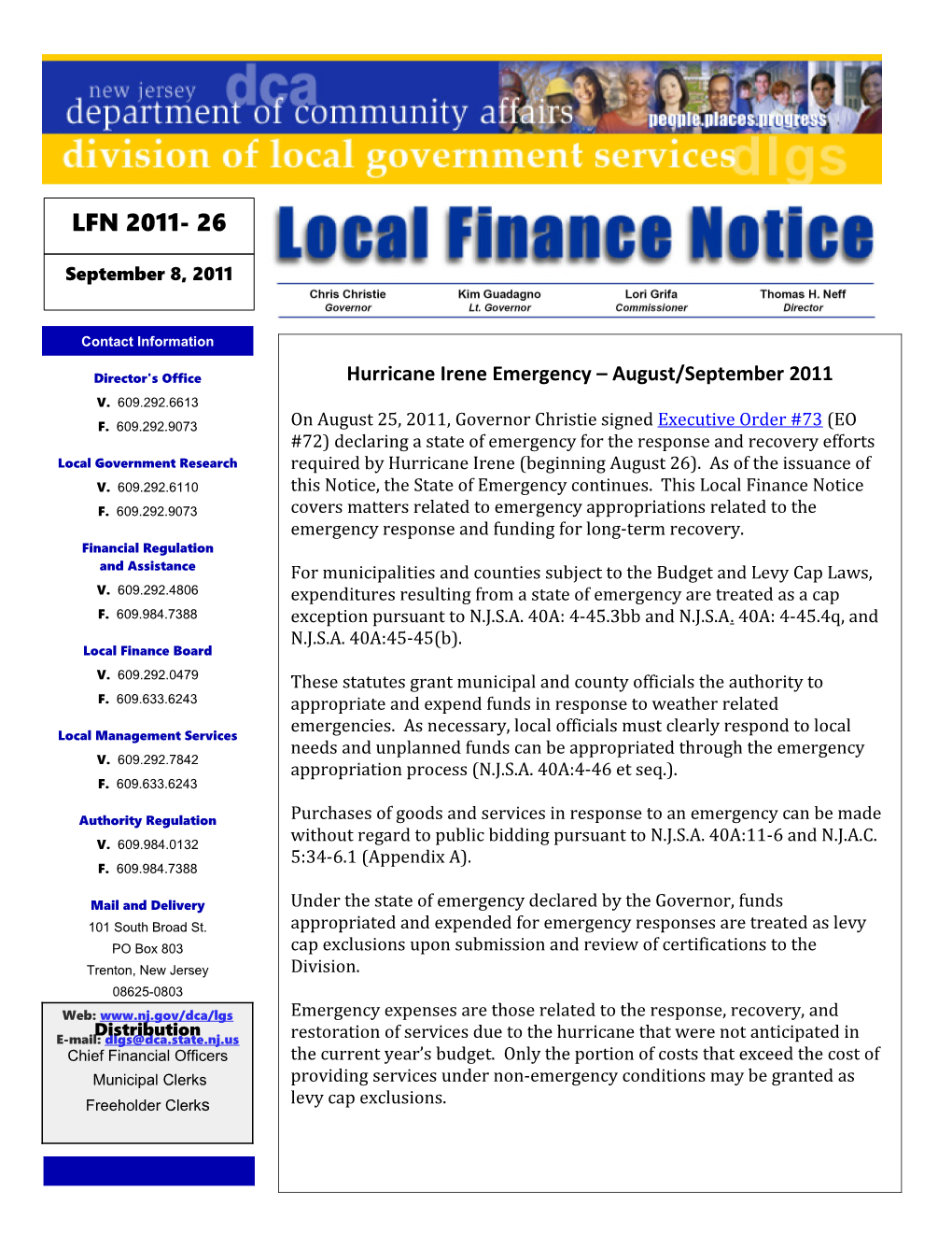 Local Finance Notice 2011- 26September 8, 2011Page 1