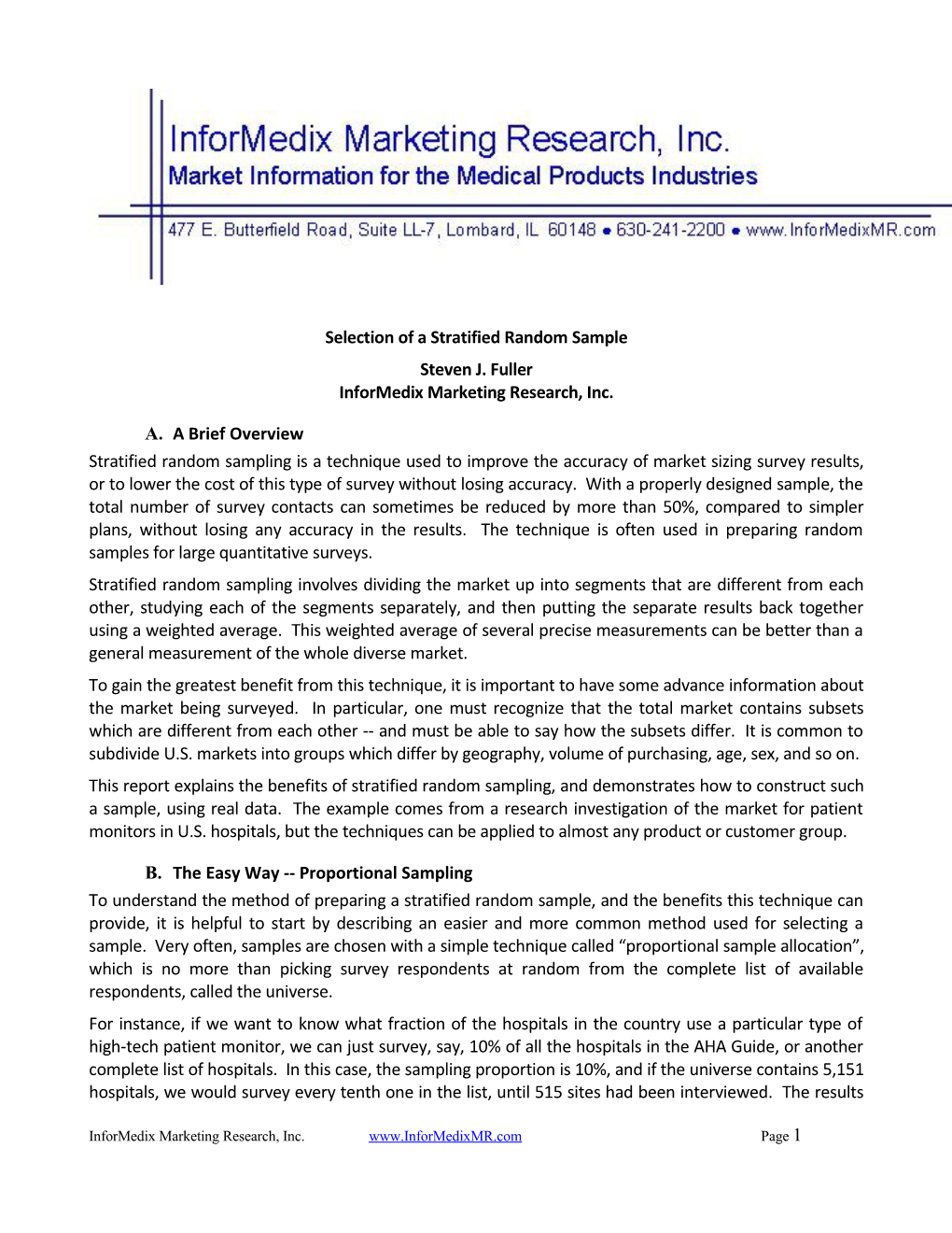 Informedix Marketing Research, Inc. 1
