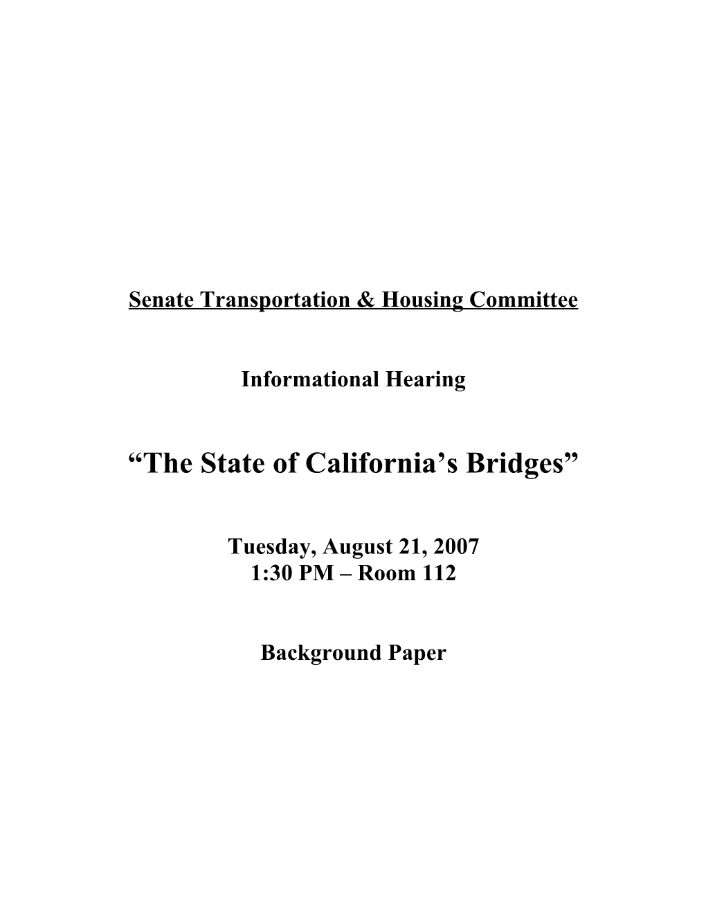 Senate Transportation & Housing Committee