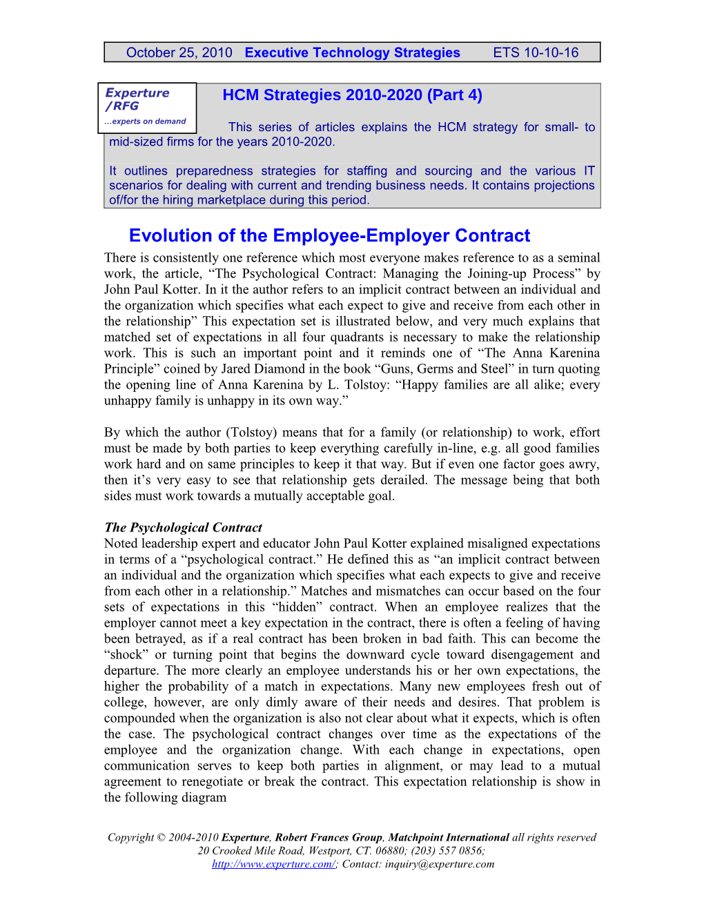 Evolution of the Employee-Employer Contract