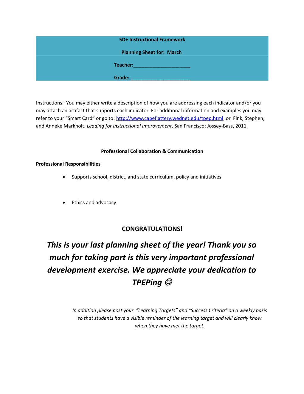 5D+ Instructional Framework