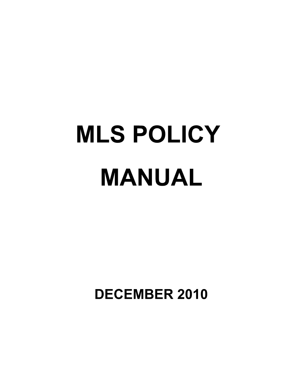 Multiple Listing Service Policy Statements