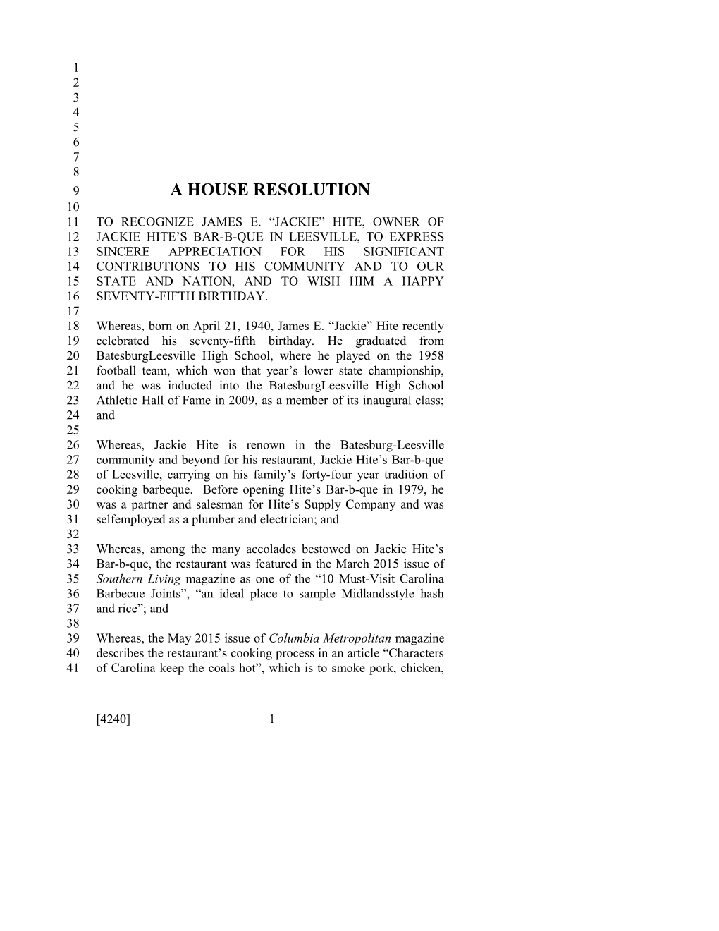 2015-2016 Bill 4240 Text of Previous Version (May 26, 2015) - South Carolina Legislature Online