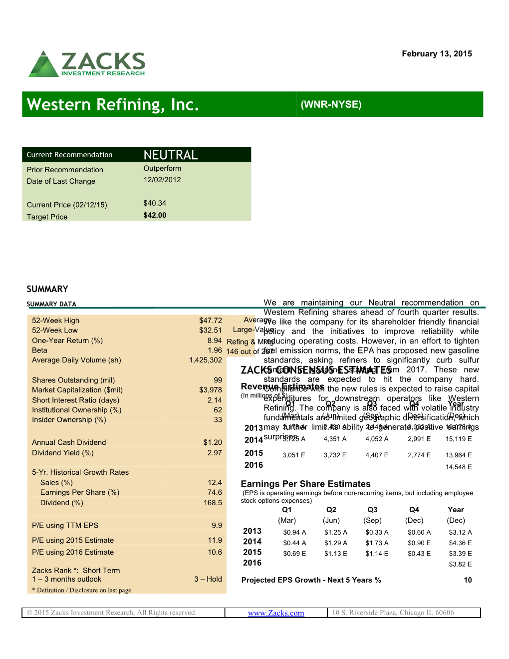 Western Refining, Inc