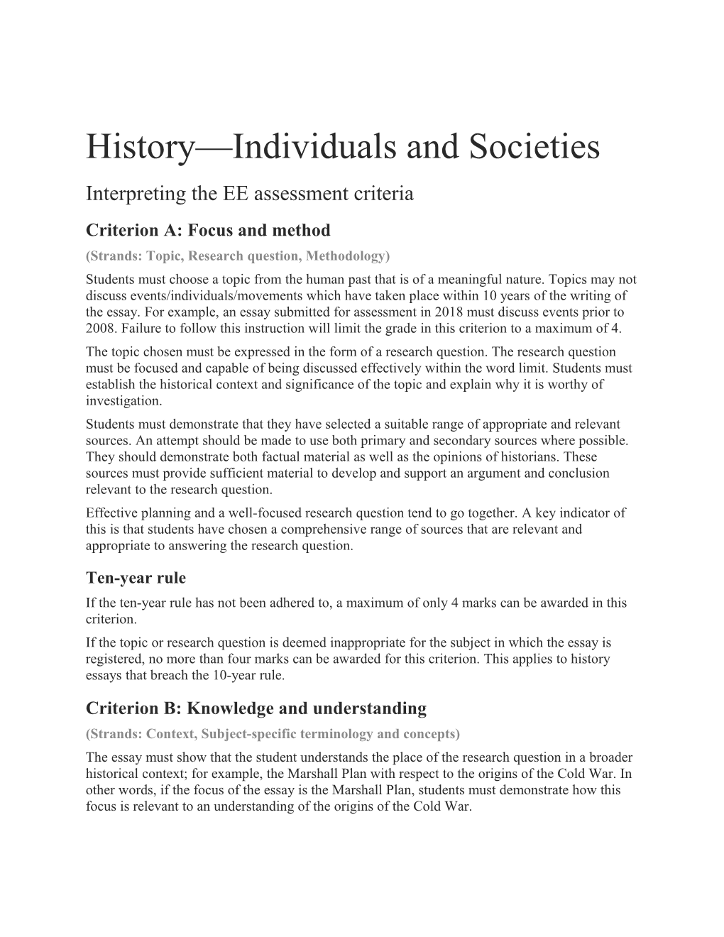 History Individuals and Societies