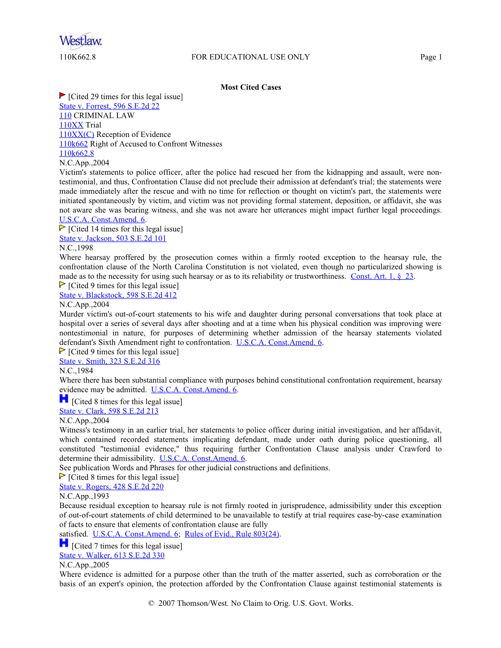 Most Cited Cases