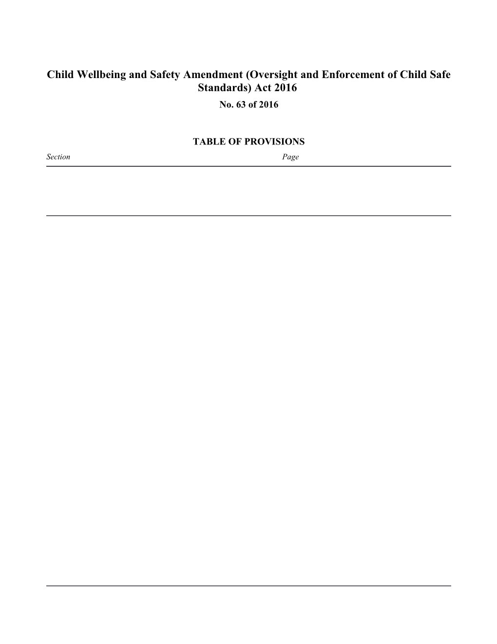 Child Wellbeing and Safety Amendment (Oversight and Enforcement of Child Safe Standards)