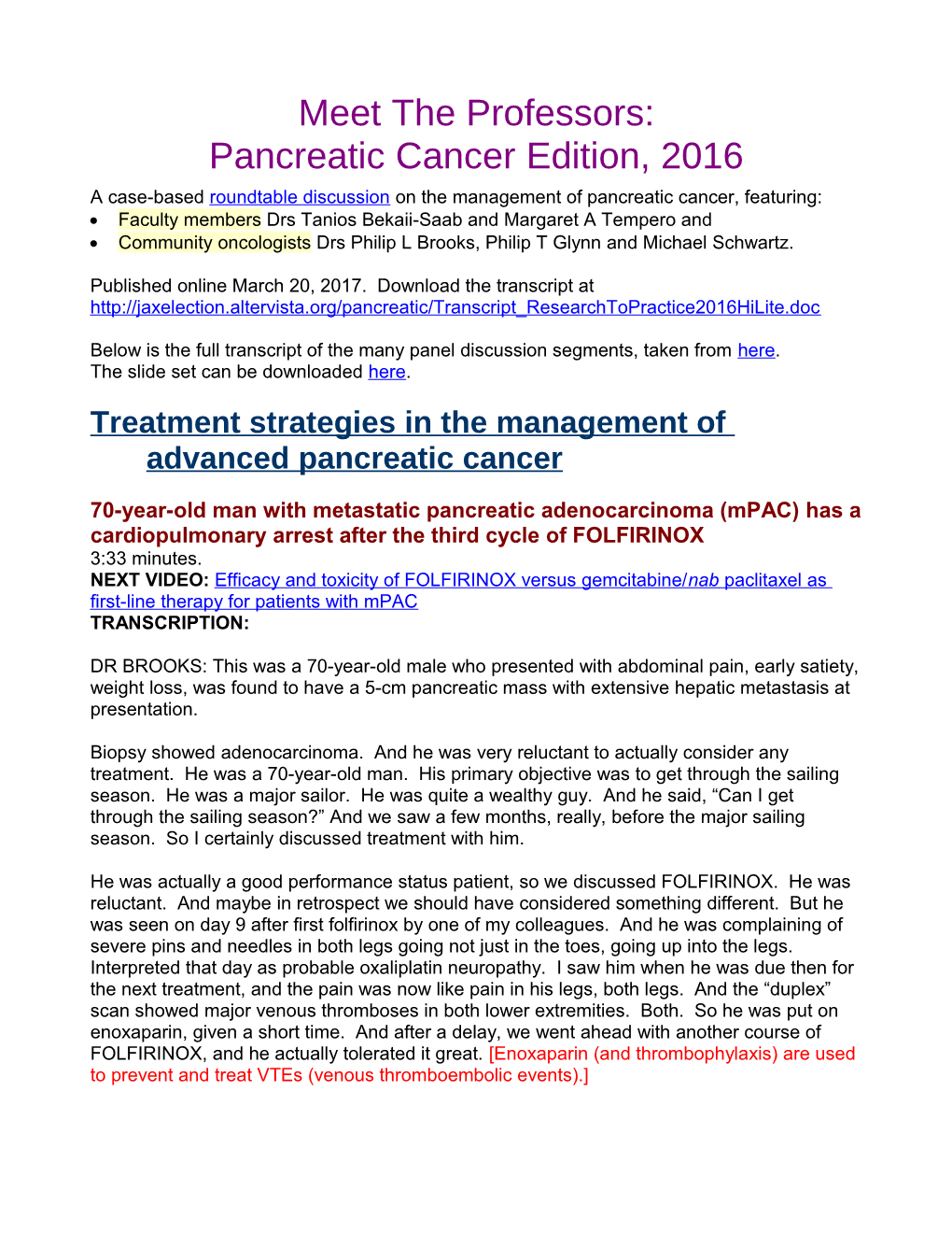 A Case-Based Roundtable Discussion on the Management of Pancreatic Cancer, Featuring