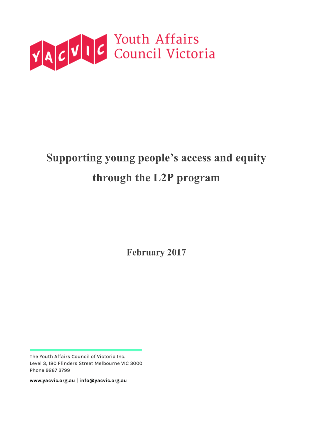 Supporting Young People S Access and Equity Through the L2P Program