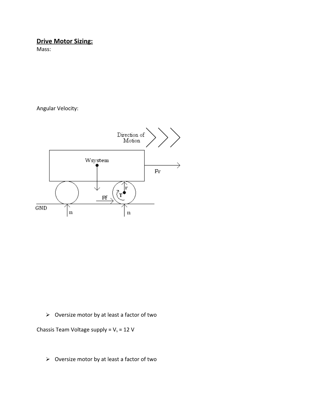 Drive Motor Sizing