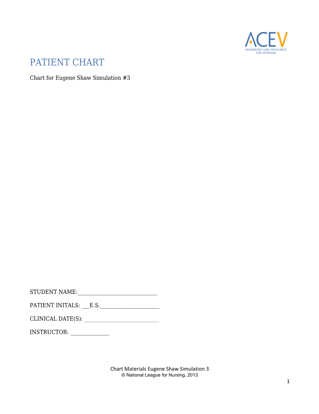 Chart for Eugene Shaw Simulation #3