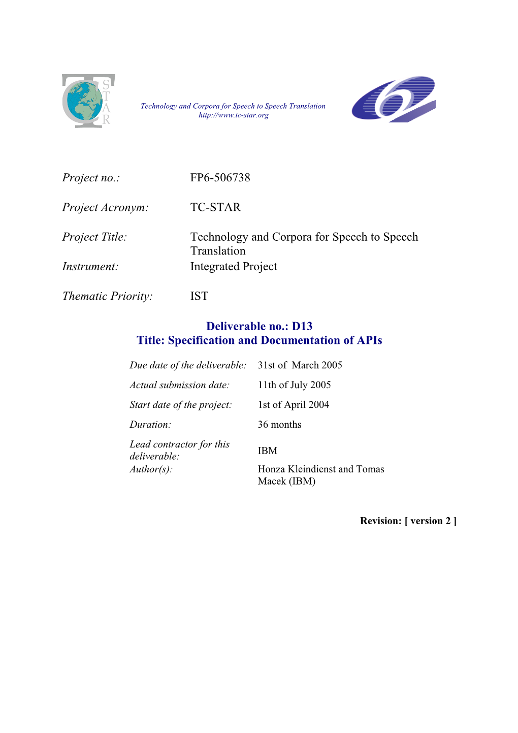 XML Apis for Speech Recognition Perceptual Components