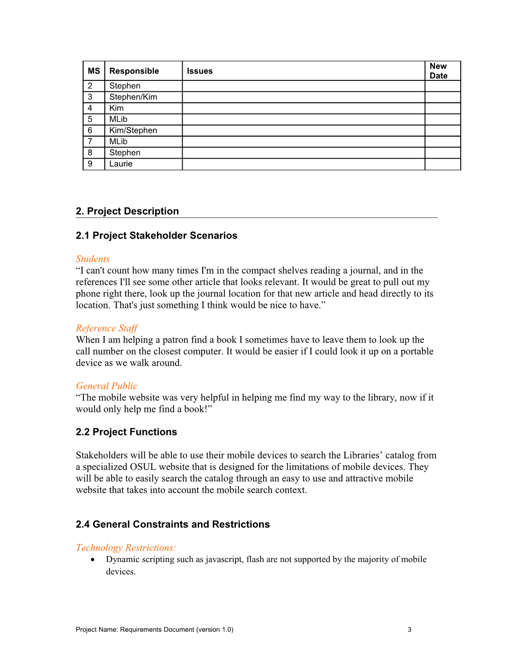 Requirements Document Template