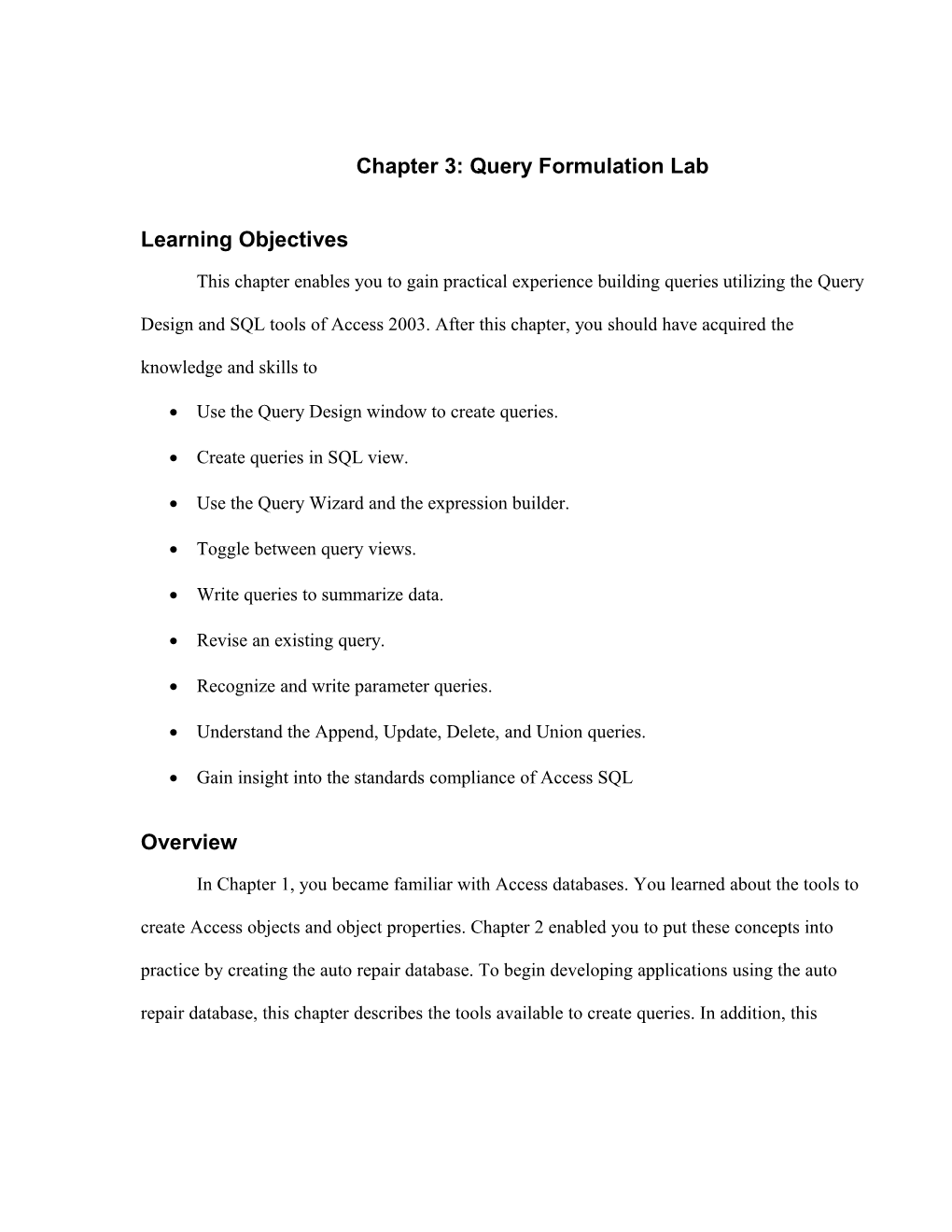 10/03/18 Chapter 3: Query Formulation Lab Page 1