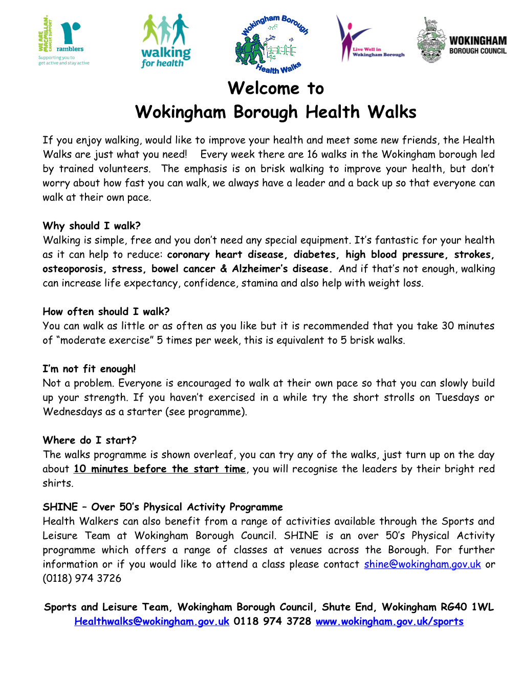 Wokingham Borough Health Walks