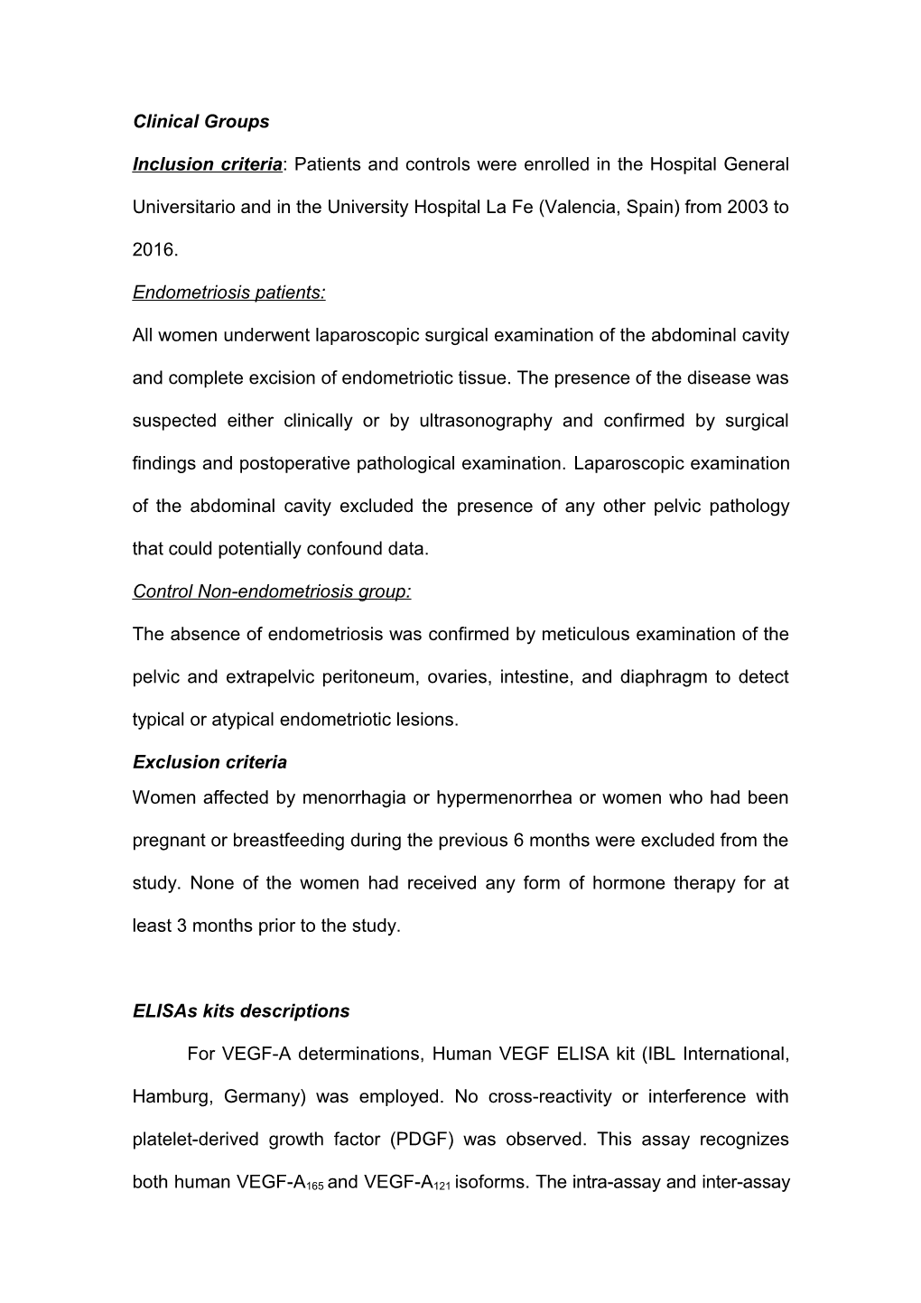 Clinical Groups