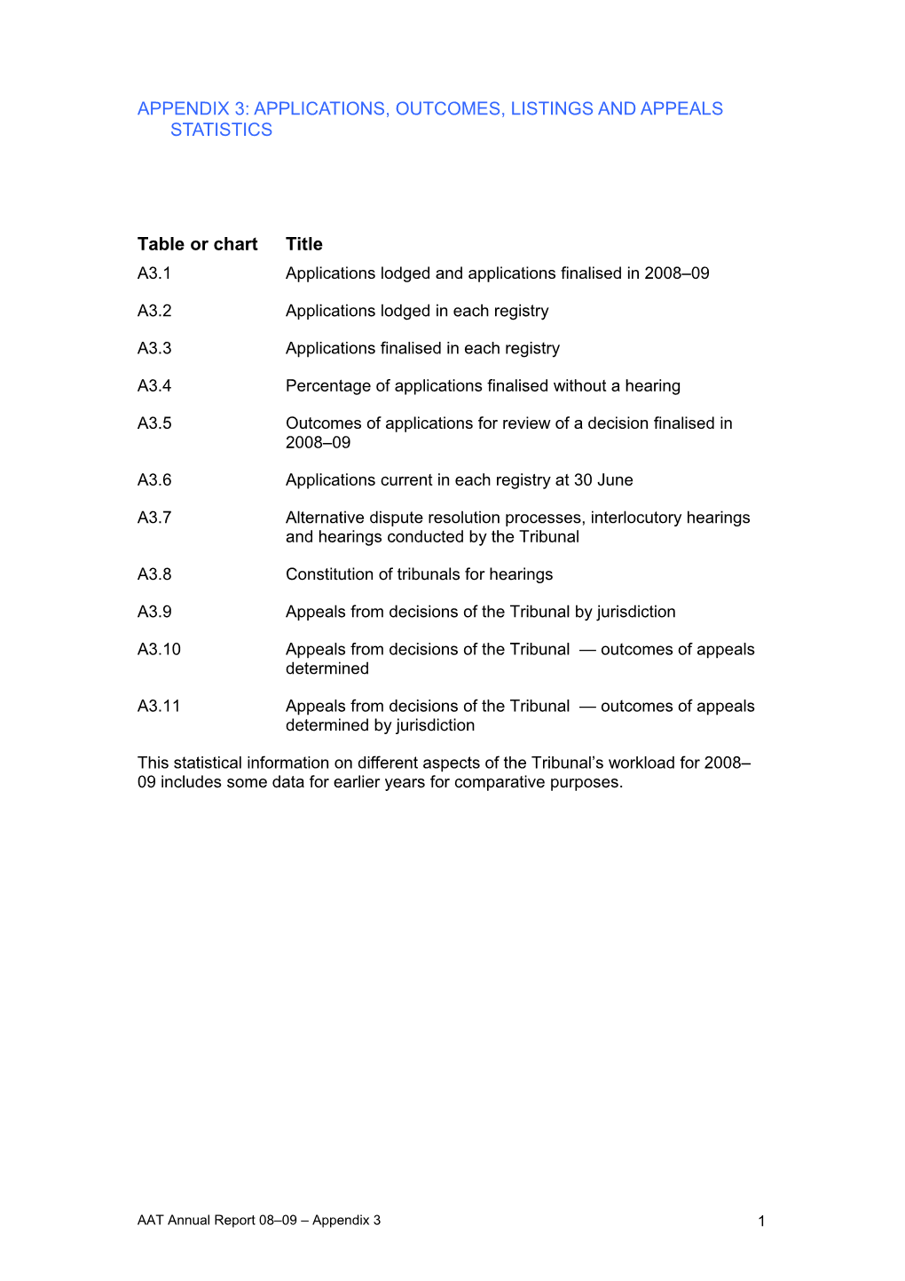 AAT Annual Report 2008-09 Appendix 3