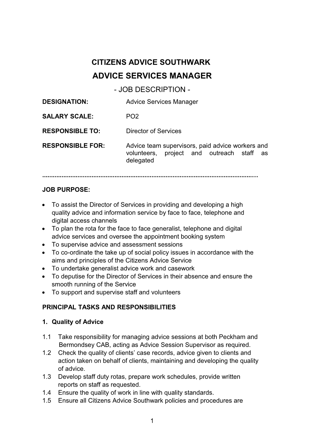 Southwark Citizens Advice Bureaux Service