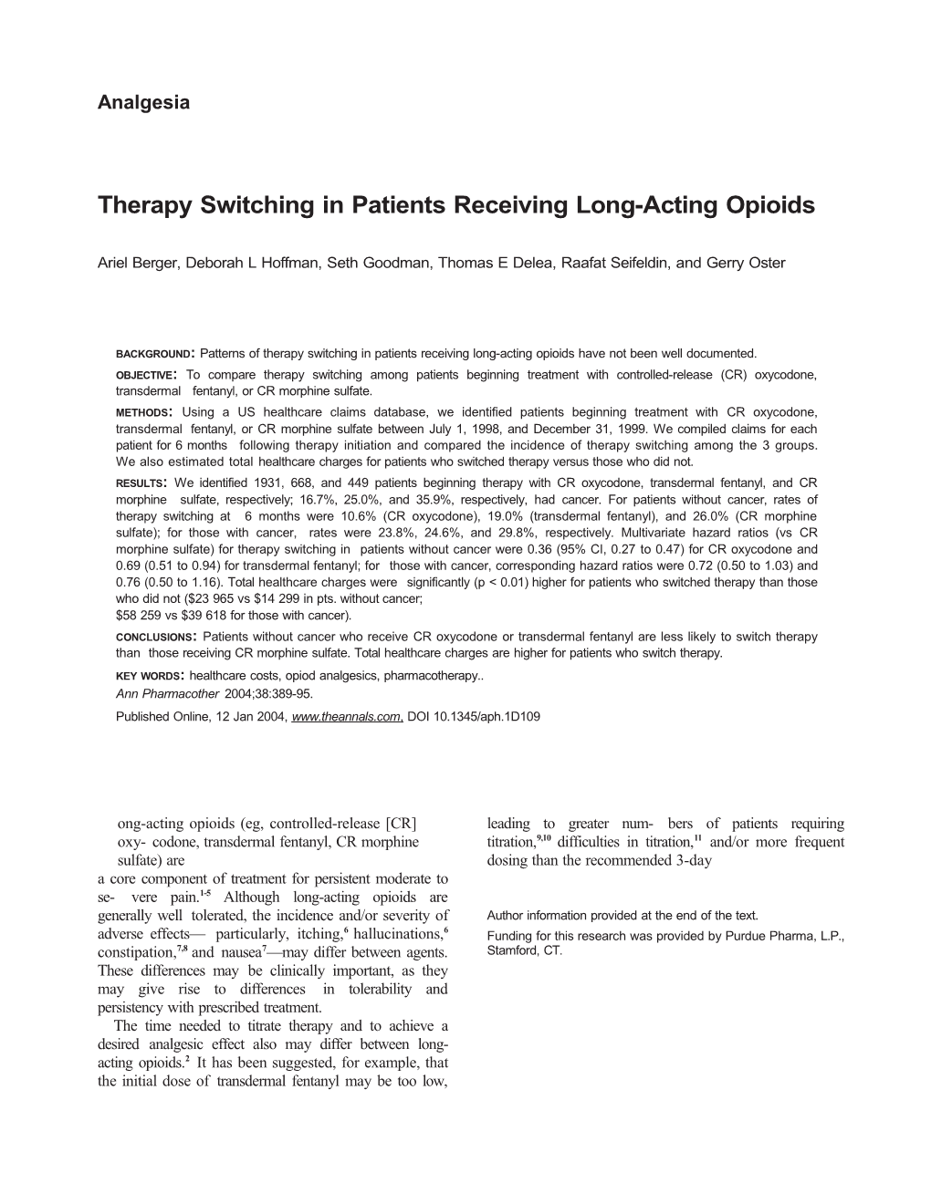 Therapyswitchinginpatientsreceivinglong-Actingopioids