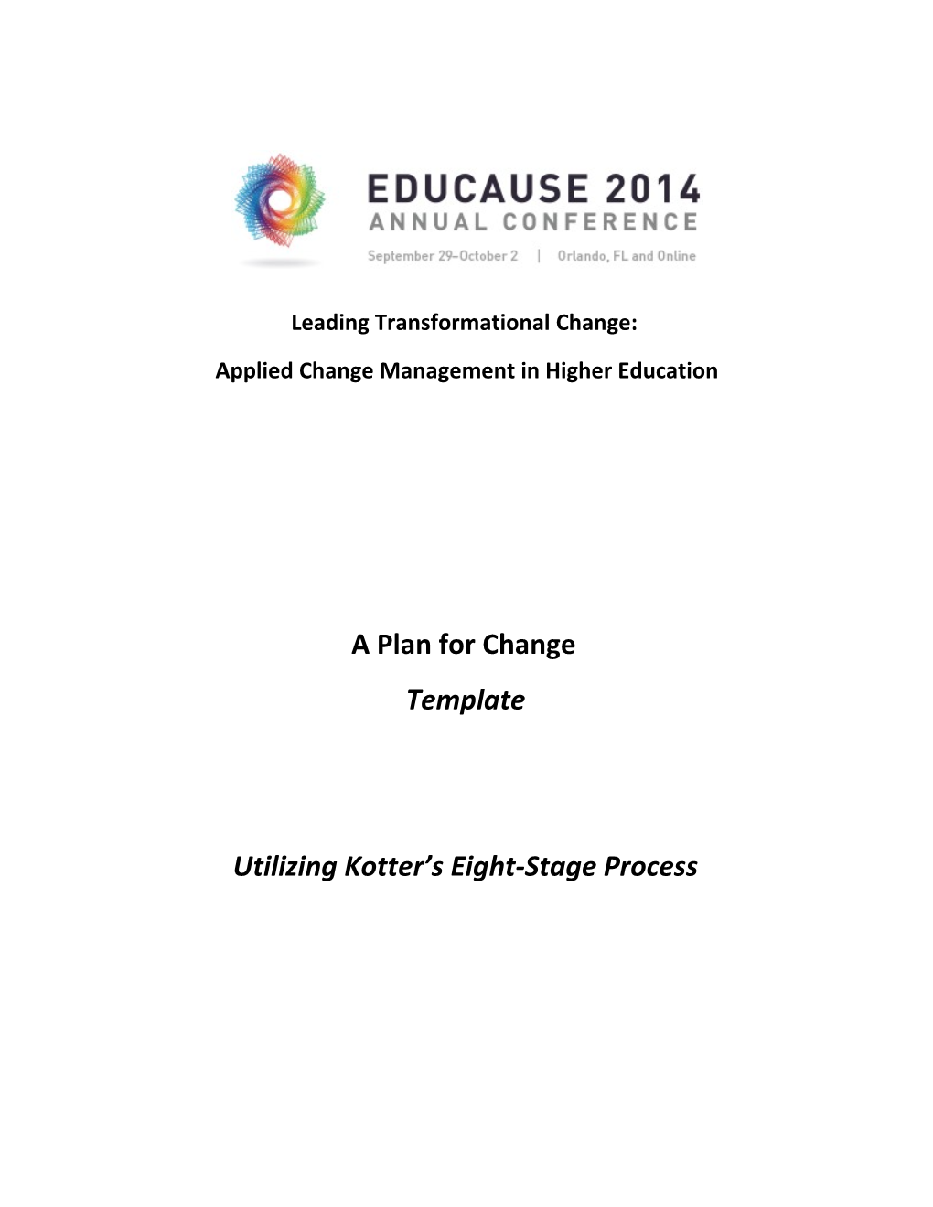Applied Change Management in Higher Education